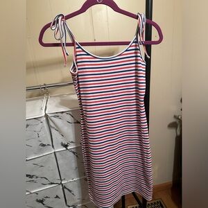 Forever 21 M, red, white & blue striped, tight dress